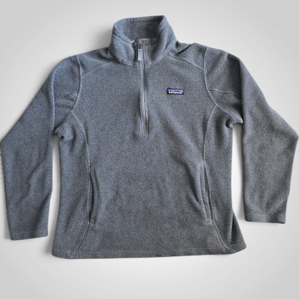 Patagonia Synchilla Fleece Quarter Zip Pullover Gray Heather Womens Medium